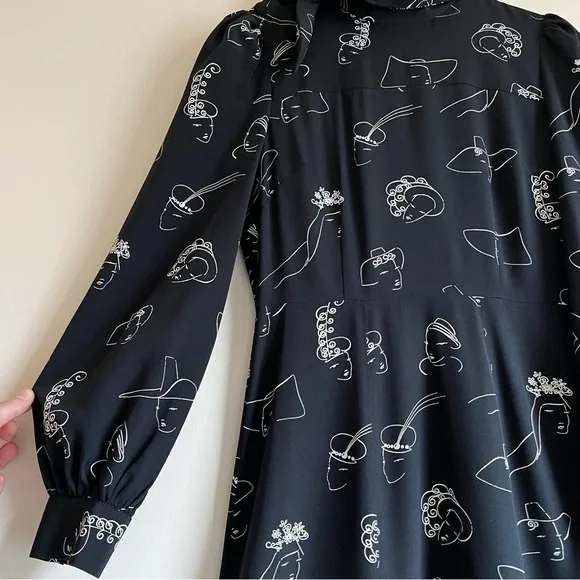CO Novelty Silk Dress in Black
